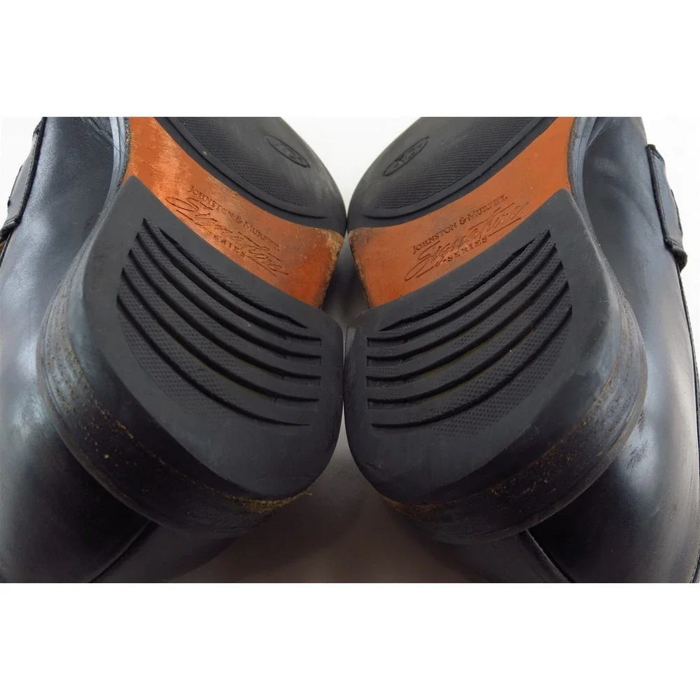 Johnston & Murphy Loafers & Slip Ons Black Leather Men Shoes‎ Size 10.5 Medium